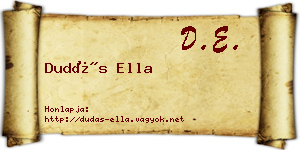 Dudás Ella névjegykártya