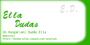 ella dudas business card